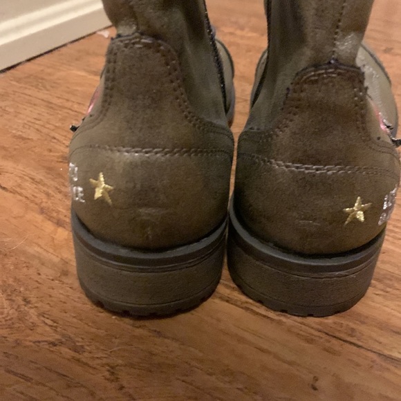 NWT Metallic with embroidery "Lets Dance" Combat Boots for Women Size 6.5 - Picture 7 of 14